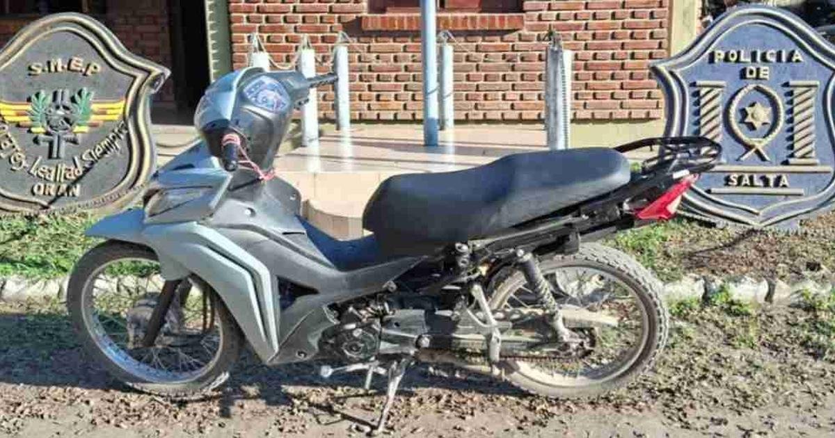 menor demorado con moto robada