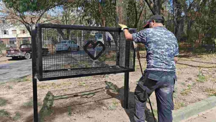cestos comunitarios barrio Libertador