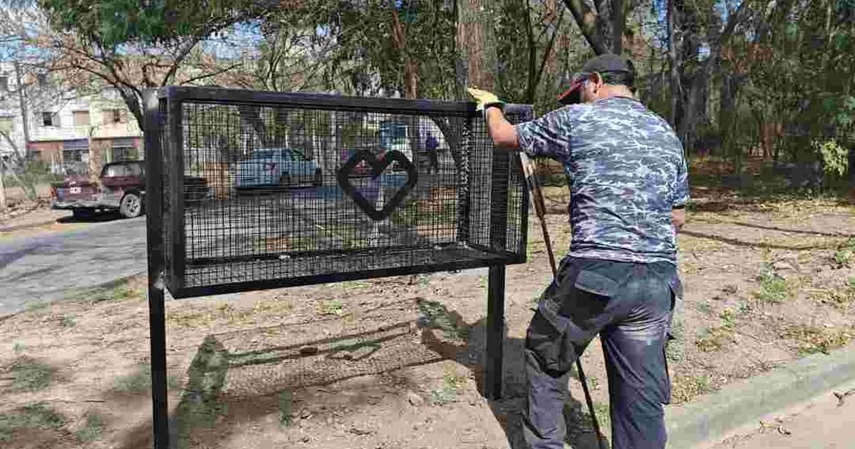 cestos comunitarios barrio Libertador