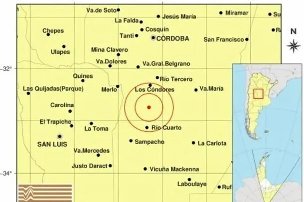 Dos temblores sacudieron Córdoba en medio del partido de Argentina