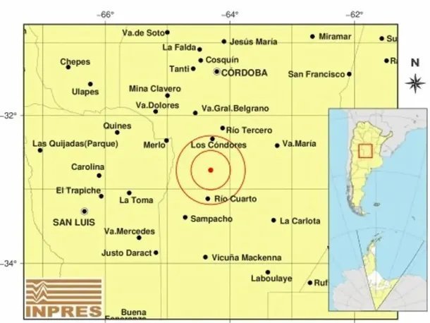 Dos temblores sacudieron Córdoba en medio del partido de Argentina