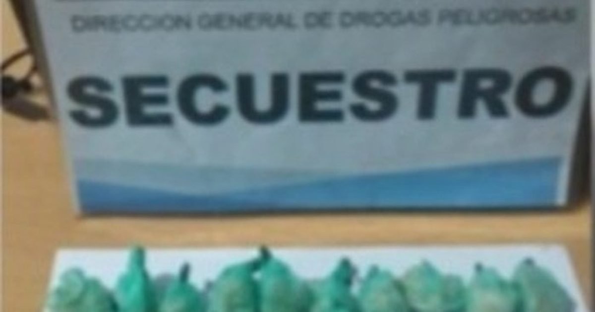 motociclista con cocaína en Apolinario Saravia