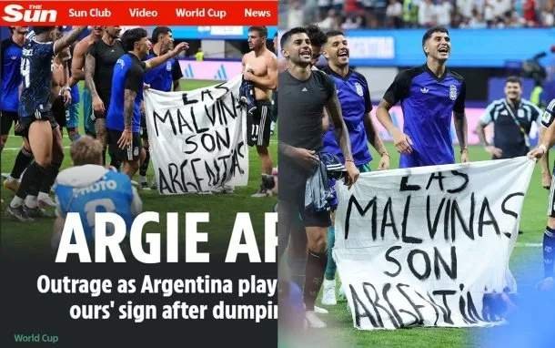 The Sun critica a Argentina por mostrar bandera de Malvinas tras victoria en el Mundial 2026