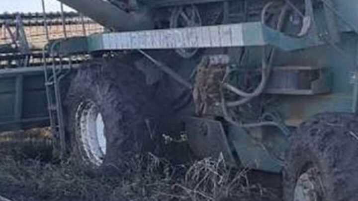 accidente laboral cosechadora joven peón rural gravemente herido