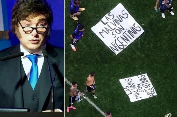 Javier Milei habló de la bandera de las Islas Malvinas exhibida ante Inglaterra: "Válido y lícito"