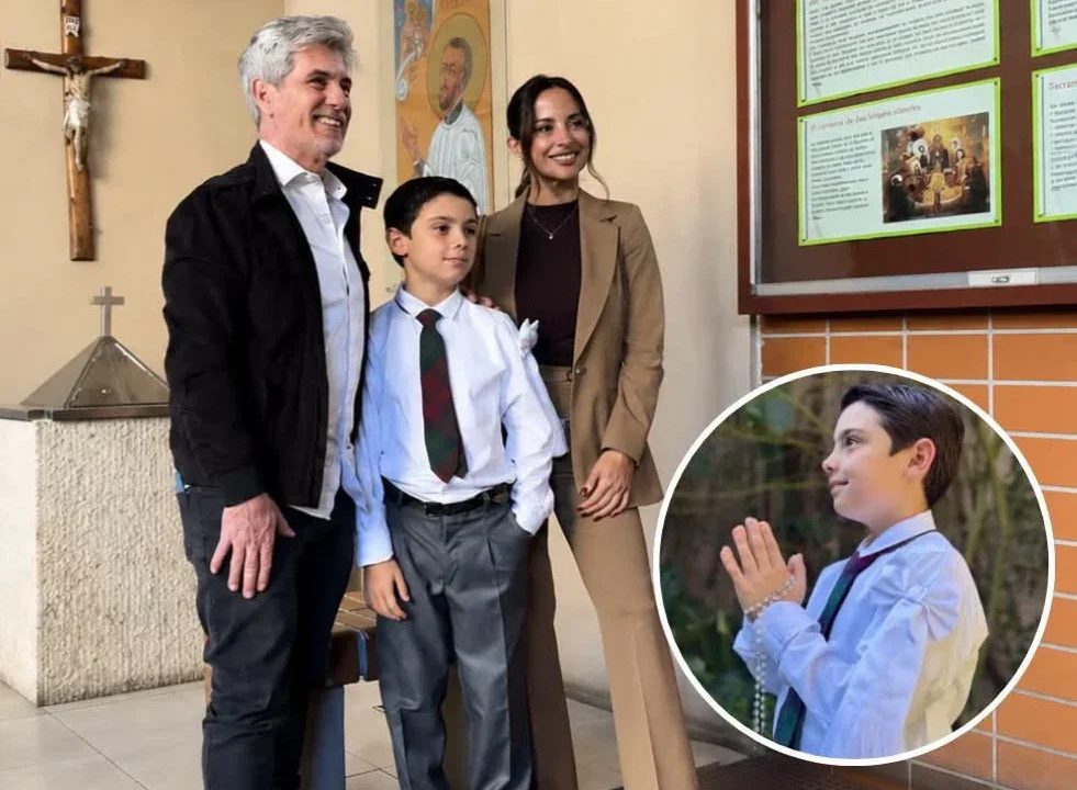 Lourdes Sánchez y el Chato Prada celebraron la Primera Comunión de Valentín: “Te amamos, Valen”
