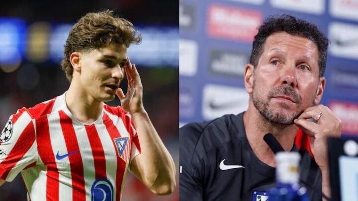 Diego Simeone reafirma la decisión del Atlético de no vender a Julián Álvarez