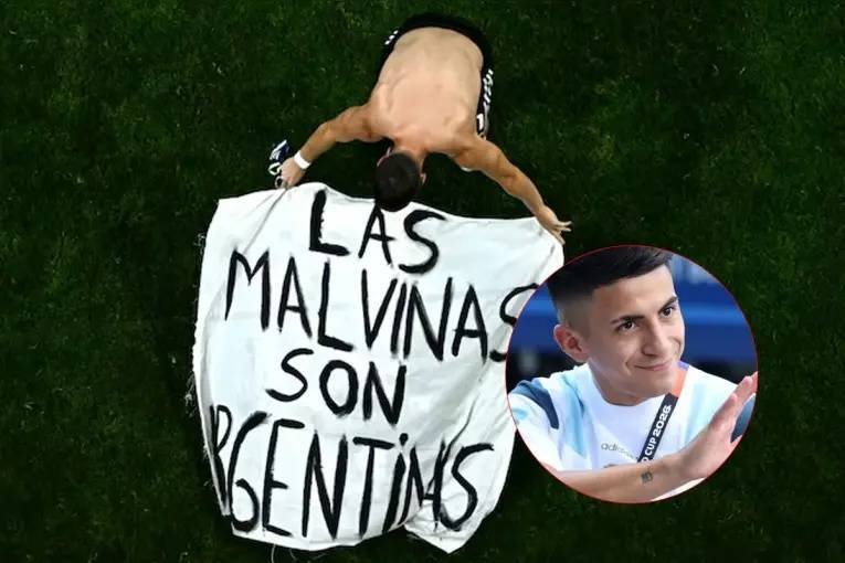 Thiago Almada reveló el origen de la histórica bandera de Malvinas en el Mundial