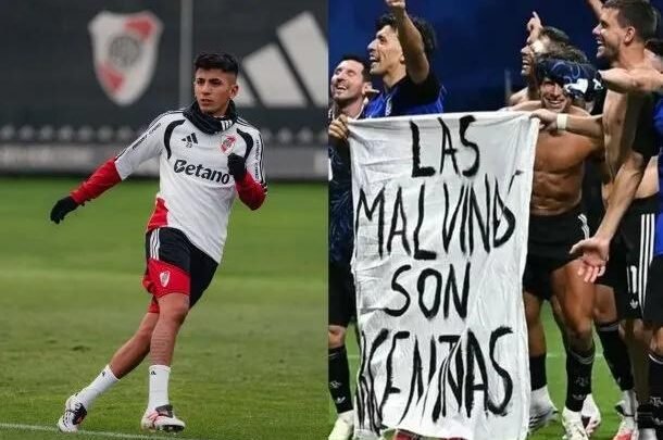 Thiago Almada reveló que sus amigos fueron los autores de la histórica bandera de Malvinas en el Mundial