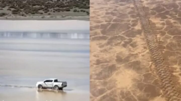 Un hombre condujo su camioneta por Pampa del Leoncito y provocó un grave daño ambiental
