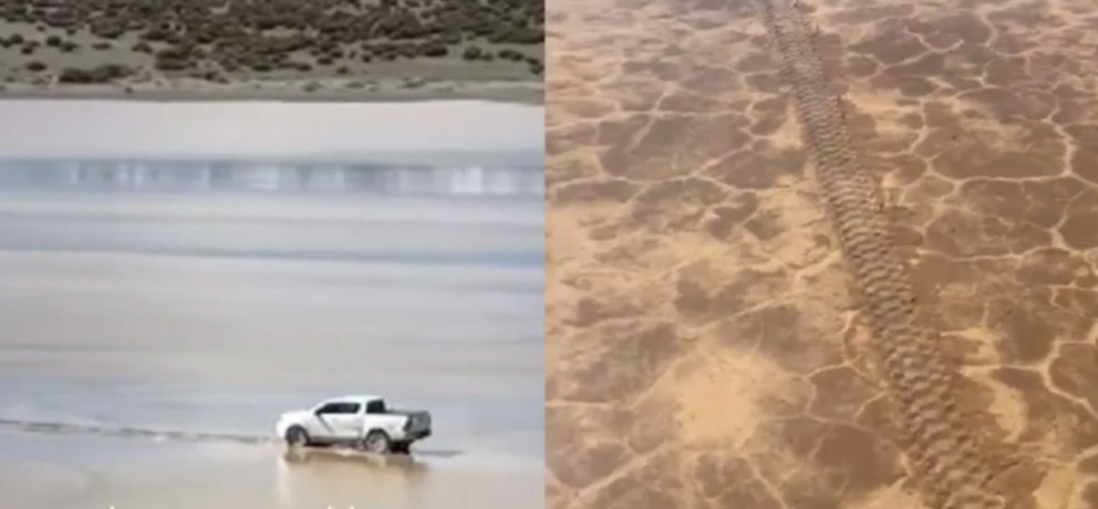 Un hombre condujo su camioneta por Pampa del Leoncito y provocó un grave daño ambiental