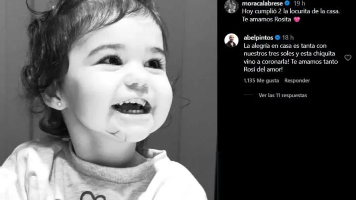ROSARIO, LA HIJA DE ABEL PINTOS, CUMPLIÓ 2 AÑOS: “LA LOCURITA DE LA CASA”