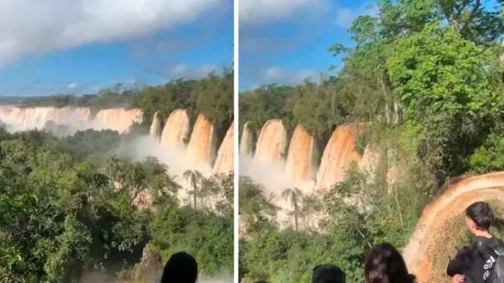 Impresionante crecida en las Cataratas del Iguazú: el caudal superó los 8 millones de litros por segundo