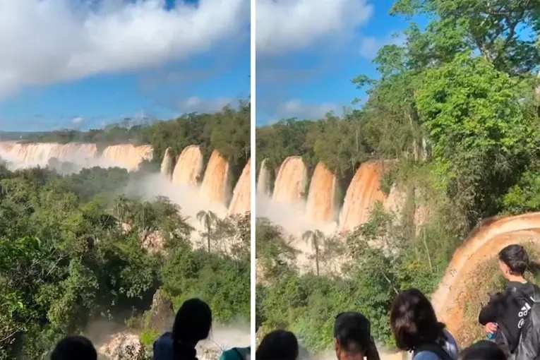 Impresionante crecida en las Cataratas del Iguazú: el caudal superó los 8 millones de litros por segundo