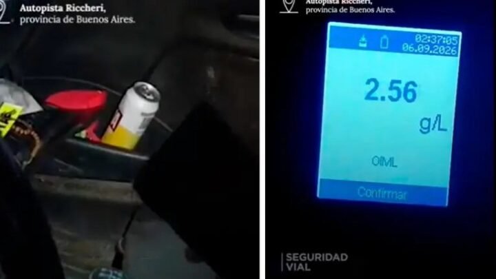 Iba tomando cerveza mientras manejaba por la Riccheri y dio 2,56 g/l en el test de alcoholemia