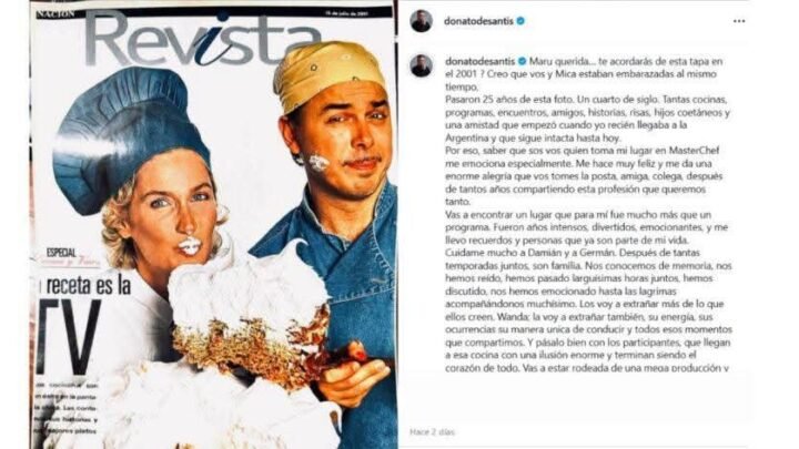 El emotivo mensaje de Donato de Santis a Maru Botana antes del debut en Telefe
