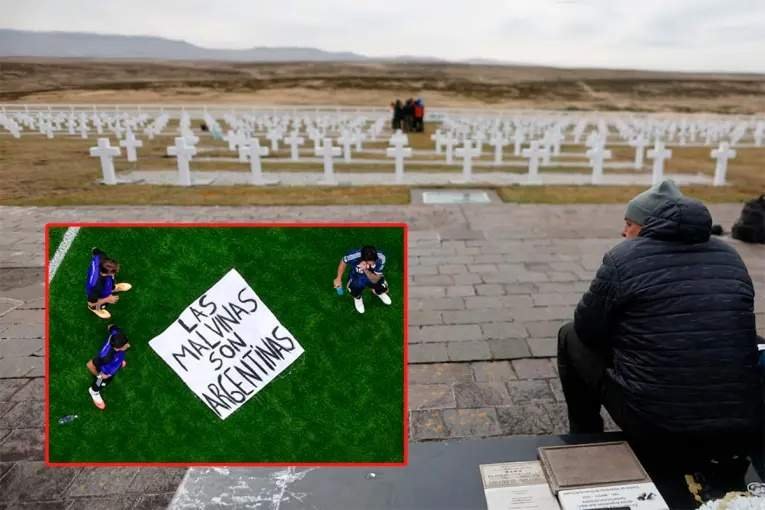 Excombatientes homenajearon a los caídos en Malvinas con un emotivo despliegue de banderas