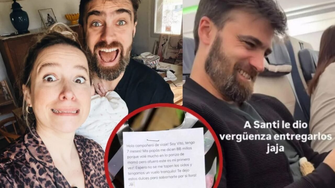 Sofía y Santiago Ramundo compartieron la experiencia del primer vuelo de su hijo Vito