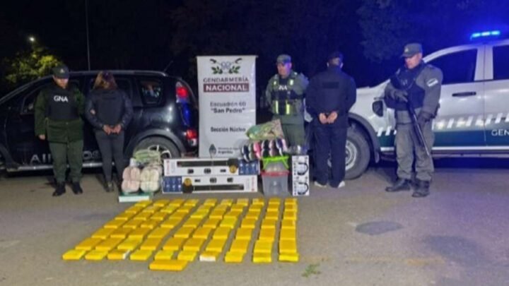 Detuvieron a una pareja de Campo Quijano con más de 66 kilos de cocaína en Jujuy