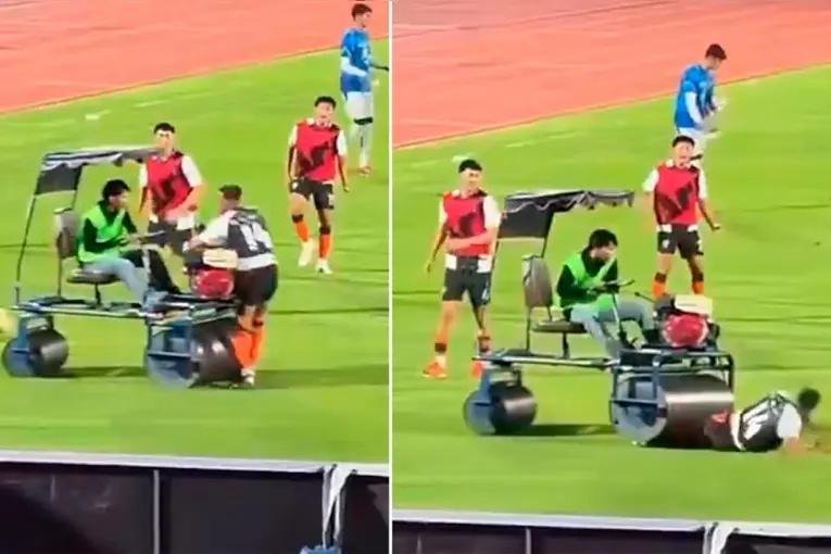 Insólito accidente: Andros Townsend fue atropellado por una aplanadora durante un partido