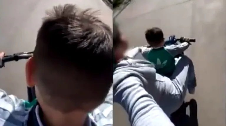 Seguridad vial Indignación video donde niño conduce moto mientras