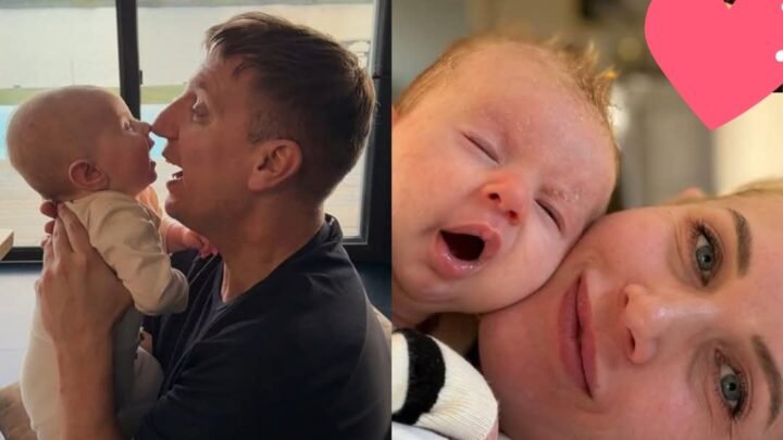 A pura ternura: Christiansson celebró los nueve meses de Lando con una postal inédita