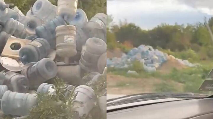 Indignación en Cerrillos: denuncian que una empresa arrojó bidones plásticos cerca de un río