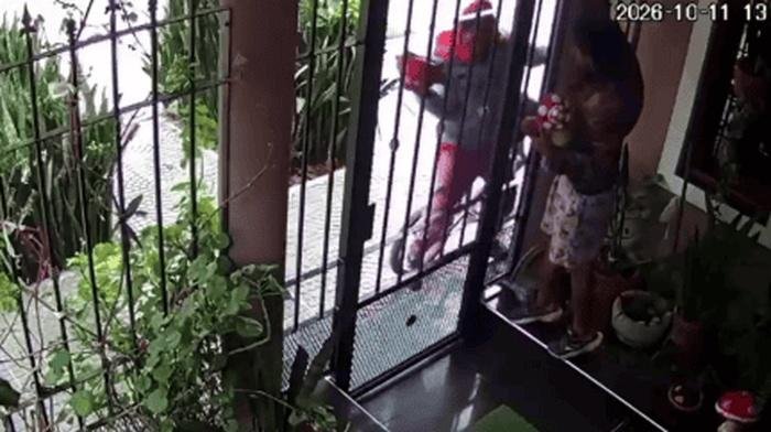 Ola de inseguridad en Villa Soledad: una pareja quedó filmada robando plantas y adornos de un jardín