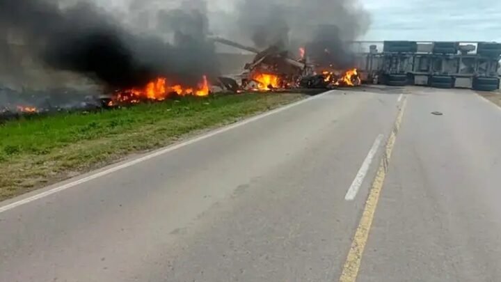 choque camiones La Pampa Tragedia dos camioneros murieron