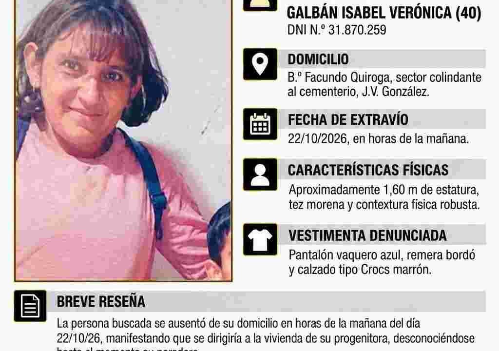 #JVG Dos detenidos tras la desaparición de Isabel Verónica Galbán