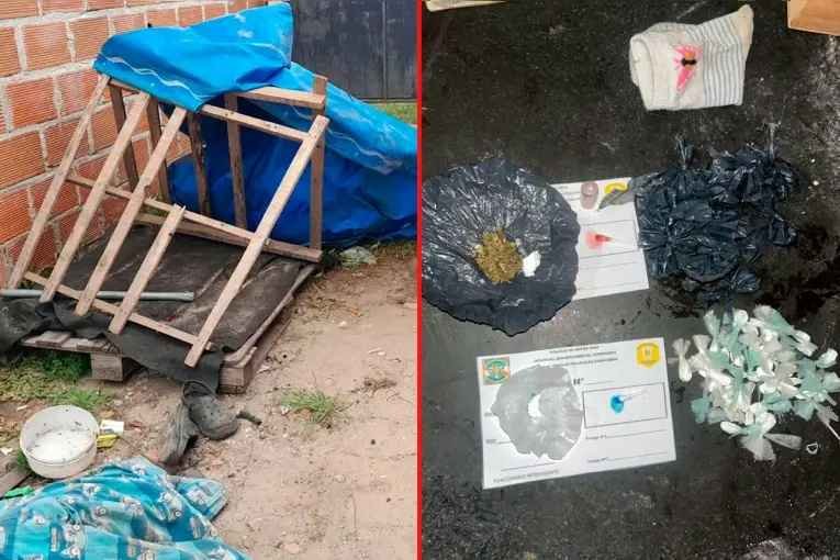 Insólito hallazgo en Concordia: buscaban a un prófugo durmiendo en un patio y descubrieron un centro de venta de droga