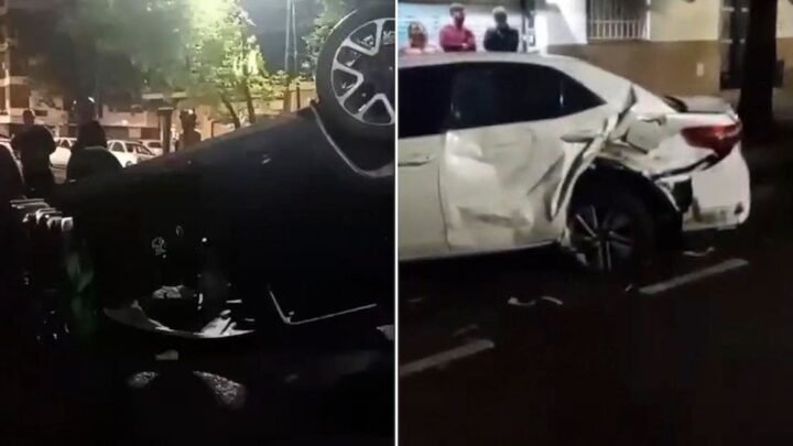 choque en Caballito BsAs Manejaba borracha chocó contra dos autos