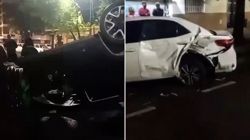 choque en Caballito BsAs Manejaba borracha chocó contra dos autos