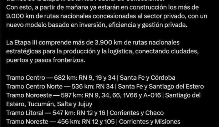 Privatización vial: el Gobierno oficializó el inicio de obras en rutas nacionales