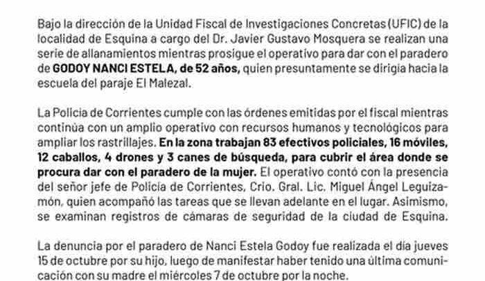 Nanci Estela Godoy Realizan allanamientos amplio operativo