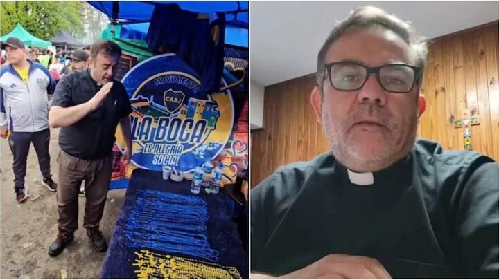 Padre Mario Ghisaura gesto viral cura hinchas Boca peregrinación