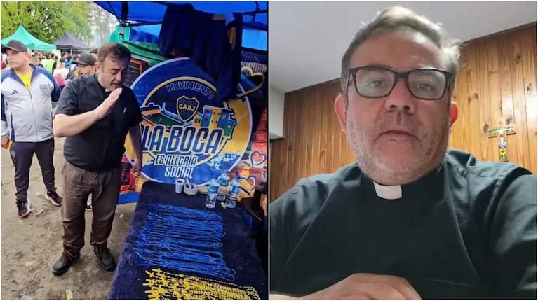 Padre Mario Ghisaura gesto viral cura hinchas Boca peregrinación